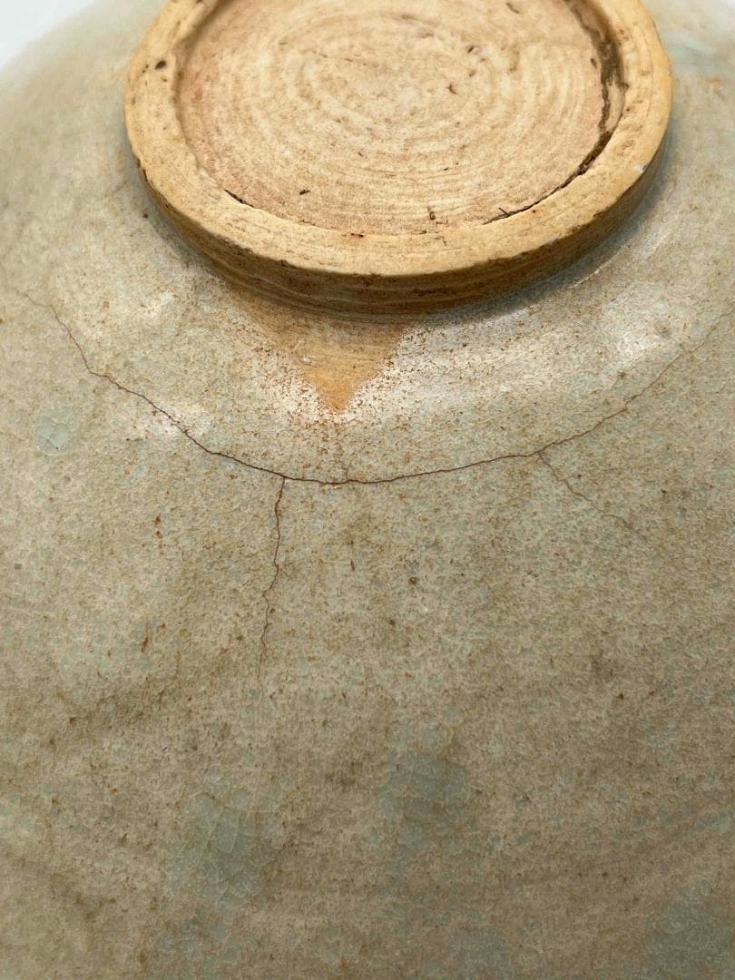 北宋時代　青白磁刻花卉文輪花盤 皿 華道　唐物　古賞物　時代物(F-114)