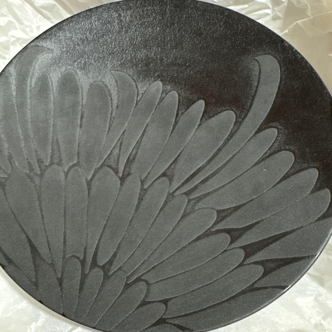 赤木明登さん作　天廣皿6.5寸黒菊