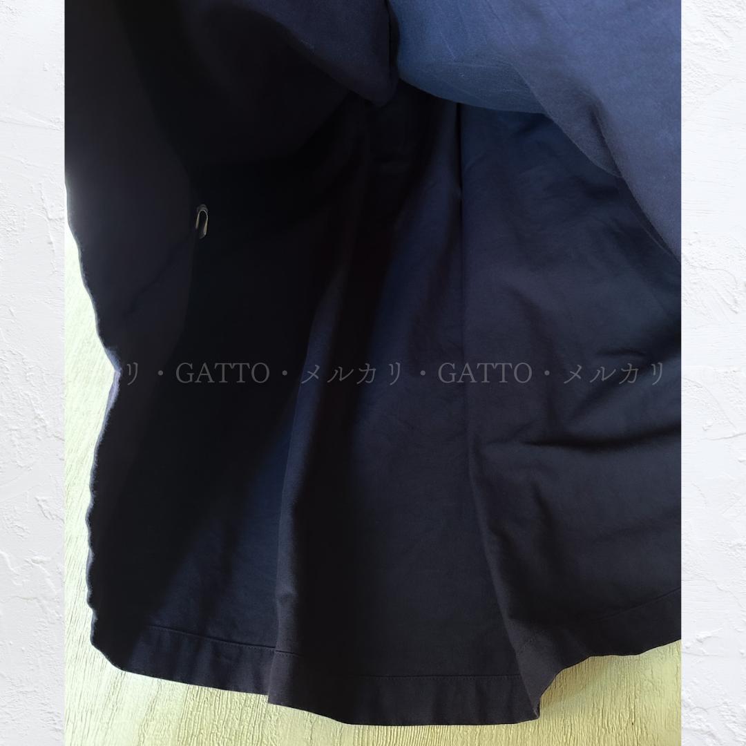 homspun オックス ダブルポケット ギャザースカート ネイビー なす紺