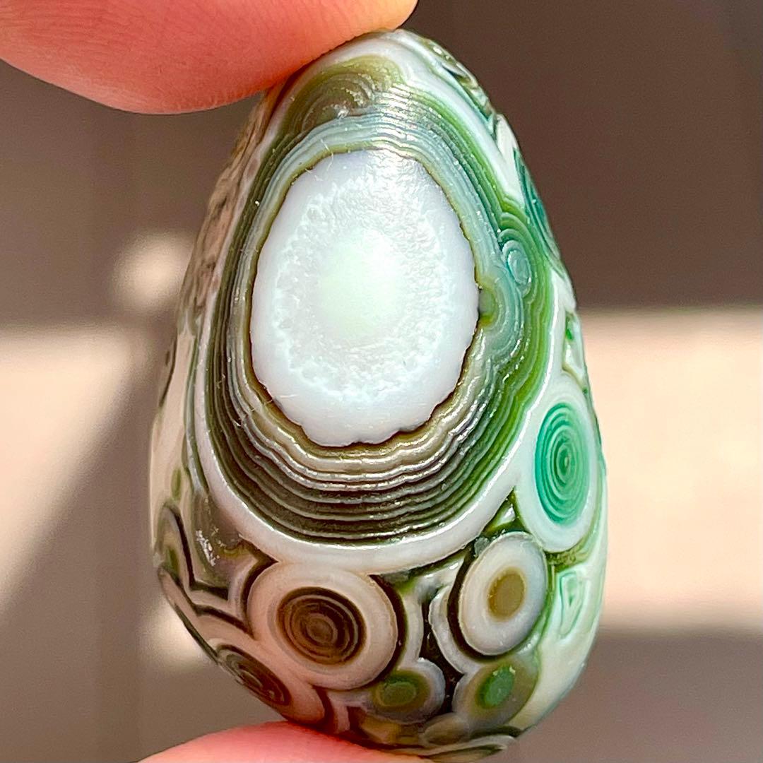 ゴビ瑪瑙 火山湖 原石 S686 ゴビアゲート 天眼石 鉱物