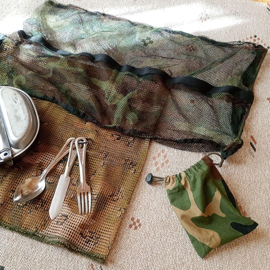 【米軍放出品】メスキットパン＆カトラリー（フォーク、ナイフ、スプーン/各1個）