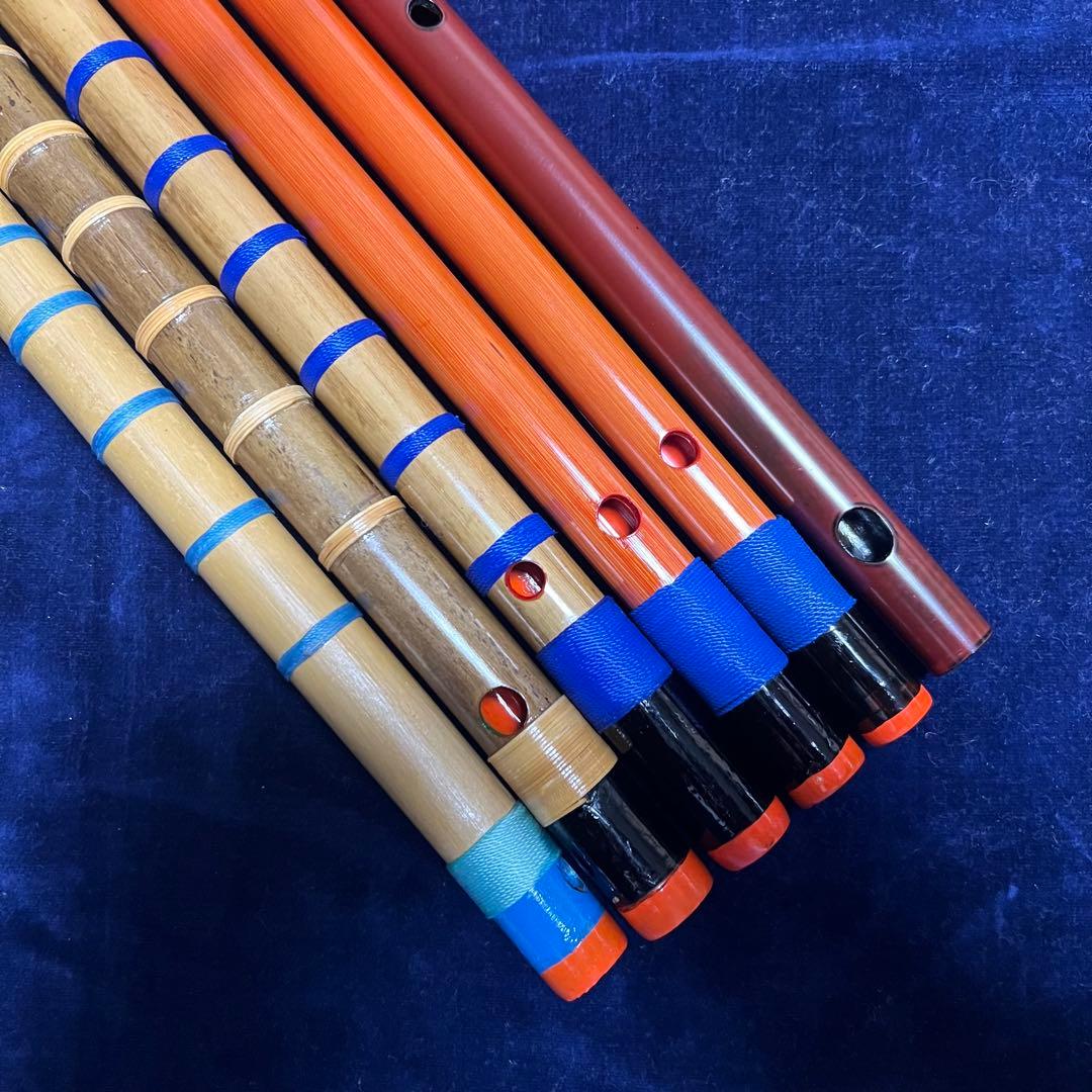 天雅笛 各種5本、蝴蝶篠笛 ロツレチ笛1尺5寸管 １本　合計６本まとめ売り