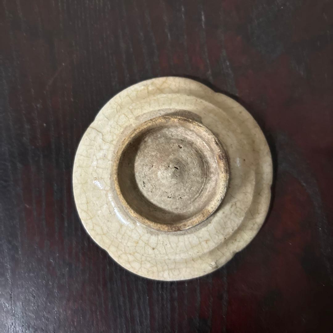 灰釉小皿　5点　豆皿　美濃瀬戸　酒盃　骨董　アンティーク　古道具　古民具　李朝