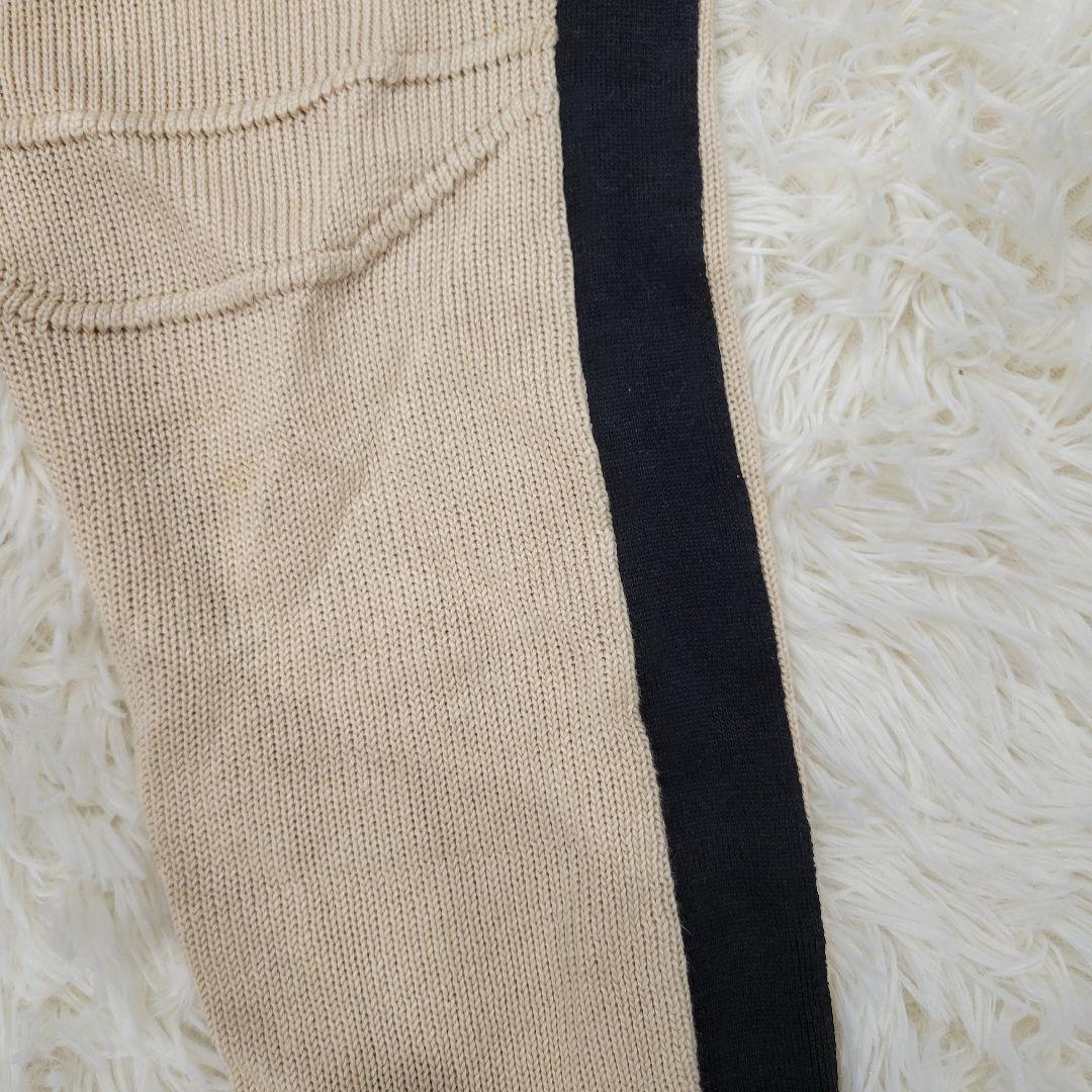 バルマン　ベージュ×ブラック　サルエル　ライン　ニット　パンツ　スウェット