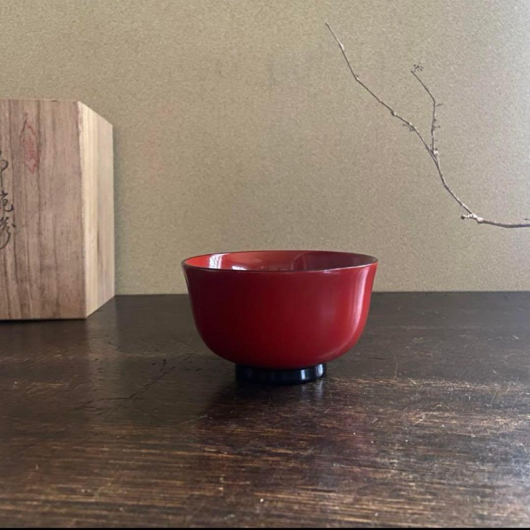 会津塗　漆器　吸物椀　5客揃　共箱付　天然木