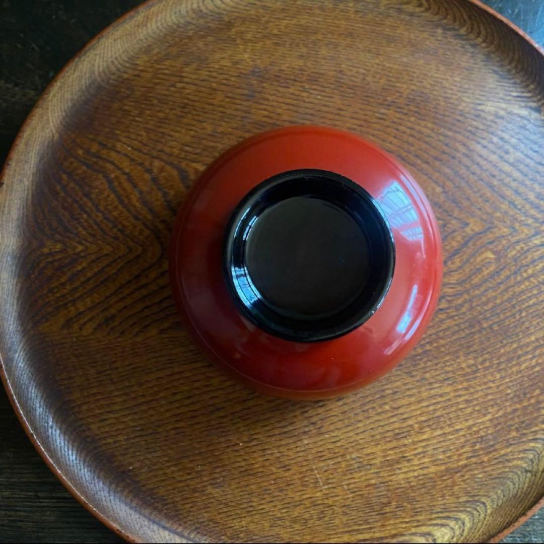 会津塗　漆器　吸物椀　5客揃　共箱付　天然木