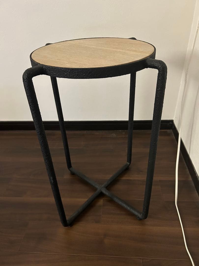 アクタス　サイドテーブル　オークブラックアイアン