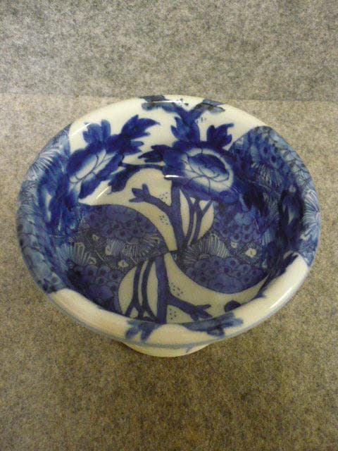 伊万里 ねじれ文 染付 盃洗 [B31405]