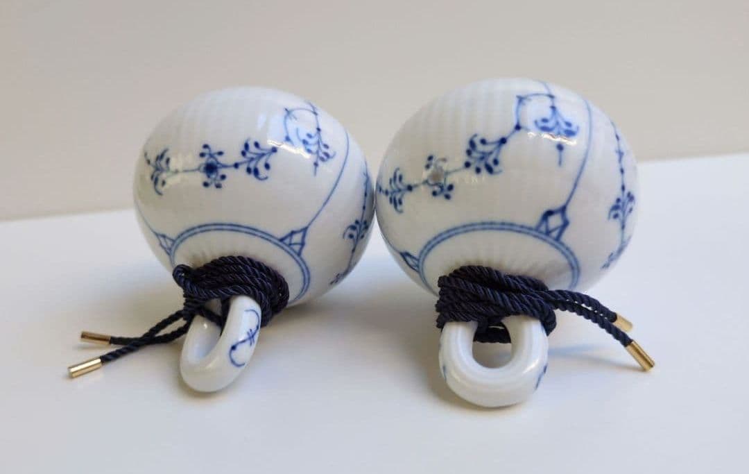 ロイヤルコペンハーゲン　ブルーフルーテッド プレイン クリスマスオーナメント２個