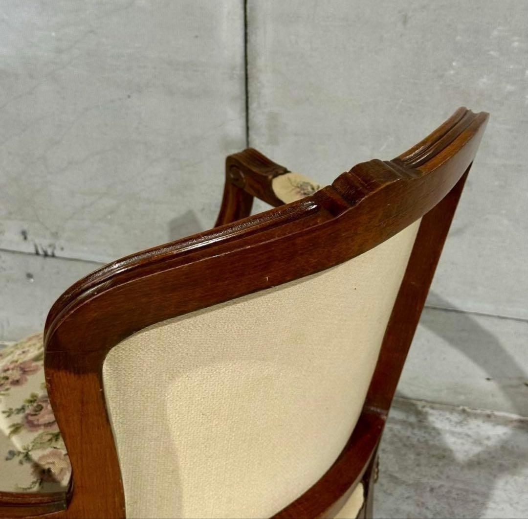 ✦王室気分✦ ロココ調アンティーク 輸入家具 アームチェア サロンチェア　女王様