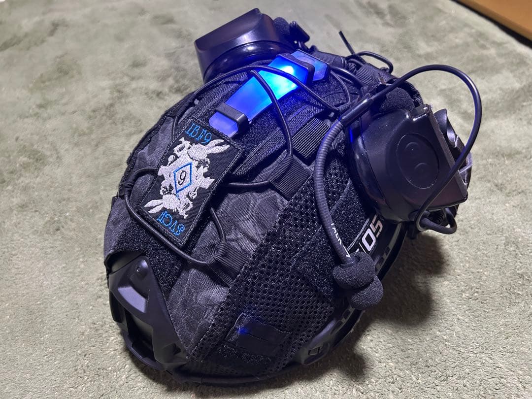 タクティカルヘルメット ブラック ヘッドセット付き