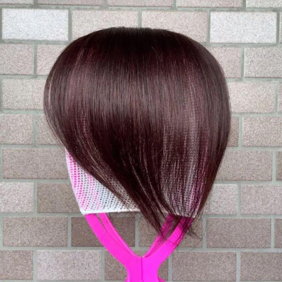 人毛 部分 医療用 ウィッグ ヘアピース ショート ストレート 3D前髪 かつら