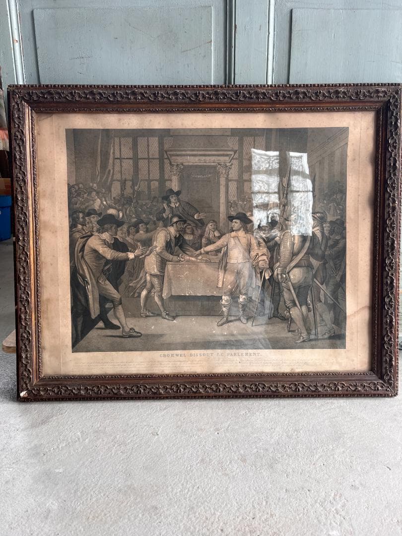 フランスアンティーク　絵画 額装品