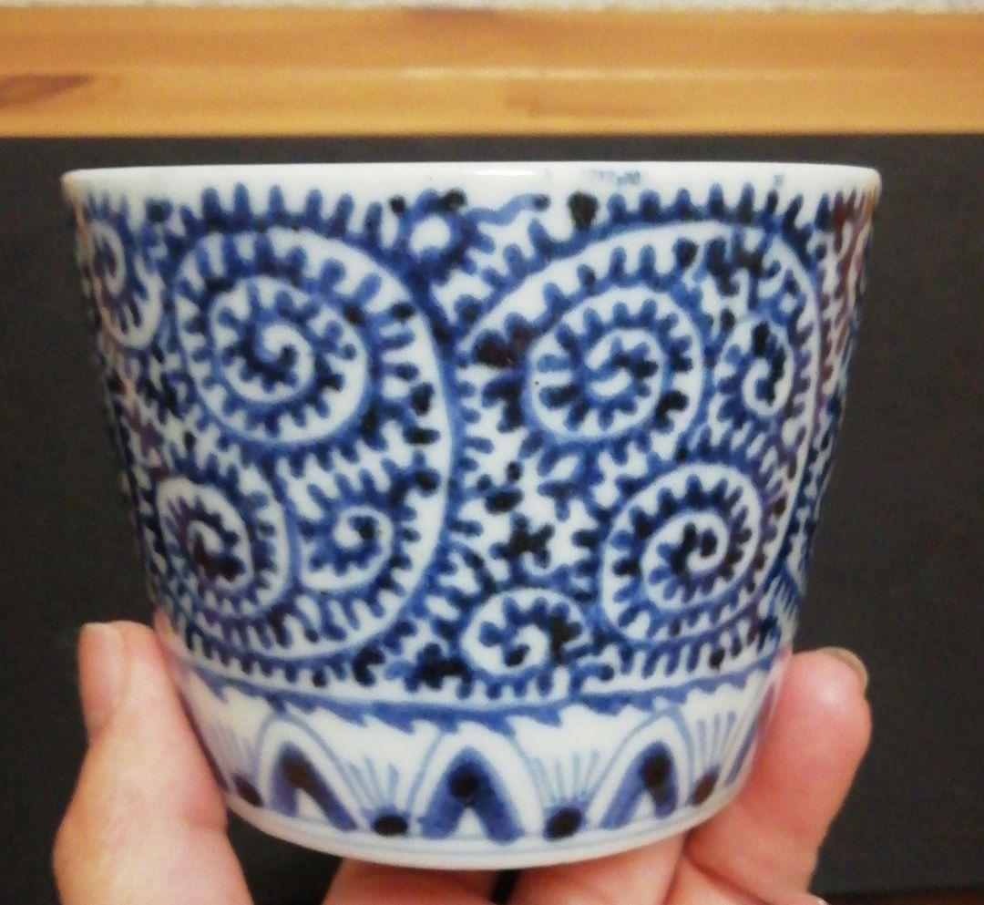 古伊万里　蛸唐草　染付　蕎麦猪口　四客　食器
