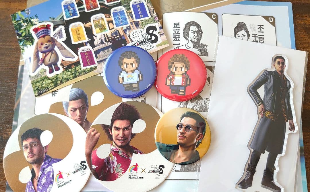 龍が如く8 ハワイアンズコラボ 缶バッジ アクスタ コースターセット