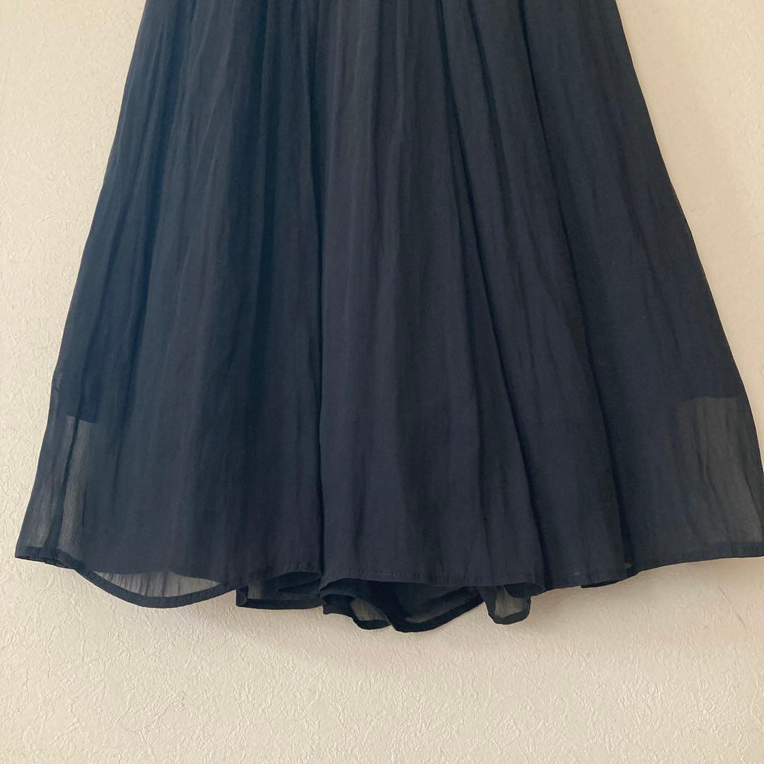 ビアズリー　BEARDSLEY シワシフォンギャザーパンツ　黒　サイズF