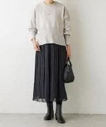 ビアズリー　BEARDSLEY シワシフォンギャザーパンツ　黒　サイズF