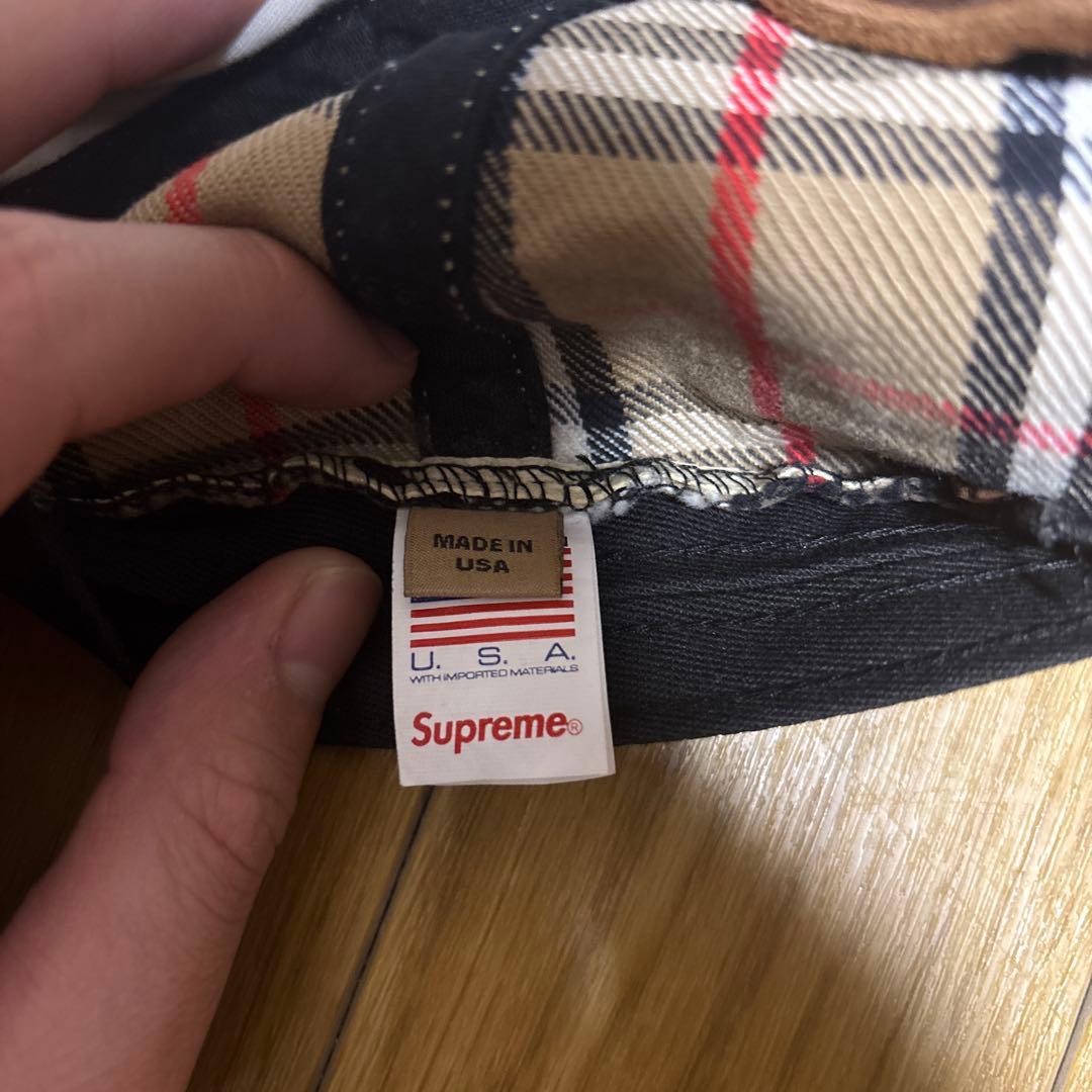 22ss Burberry×Supreme 6 panel denim cap