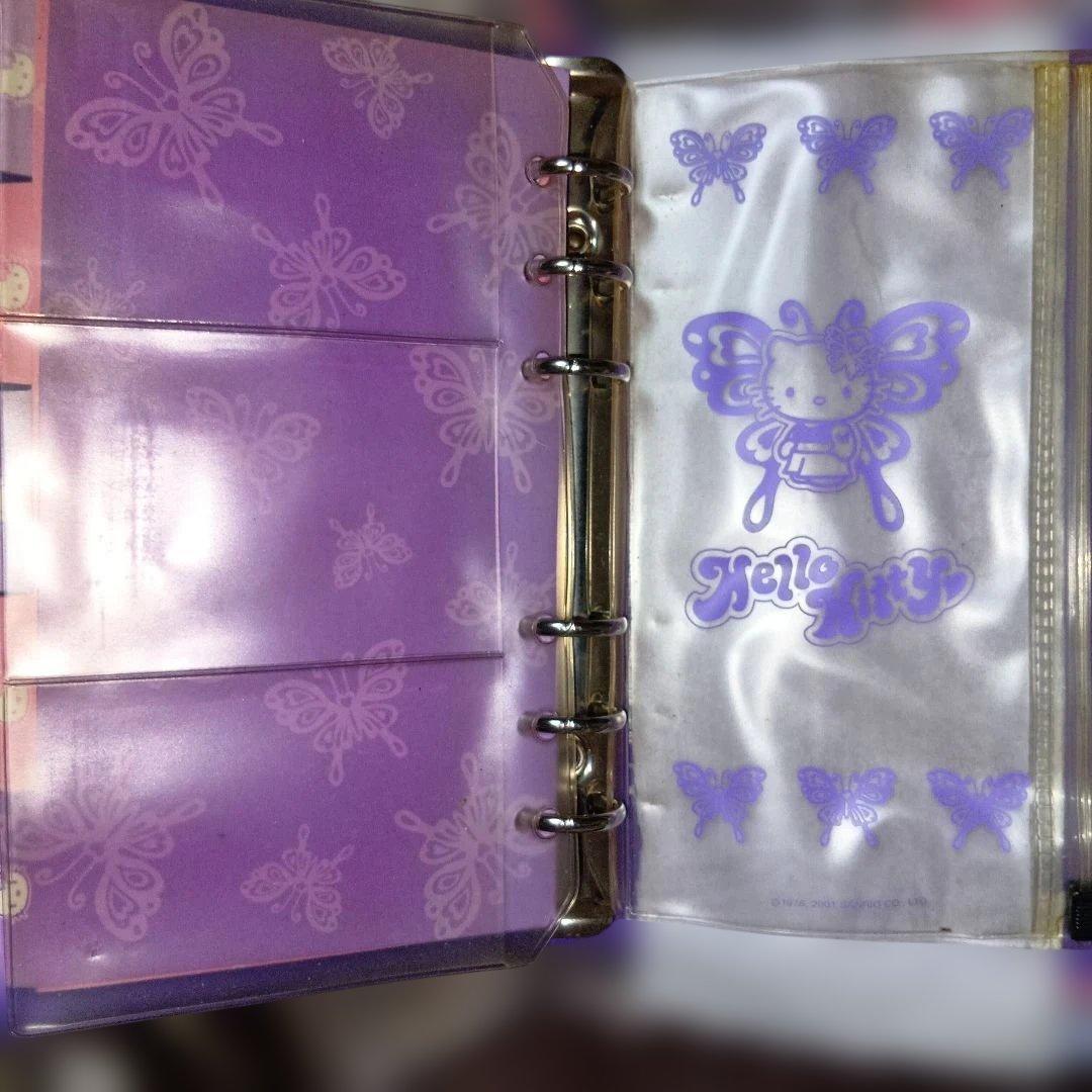ハローキティ海外限定パープルバタフライ バインダー2001年6穴激レアシール帳