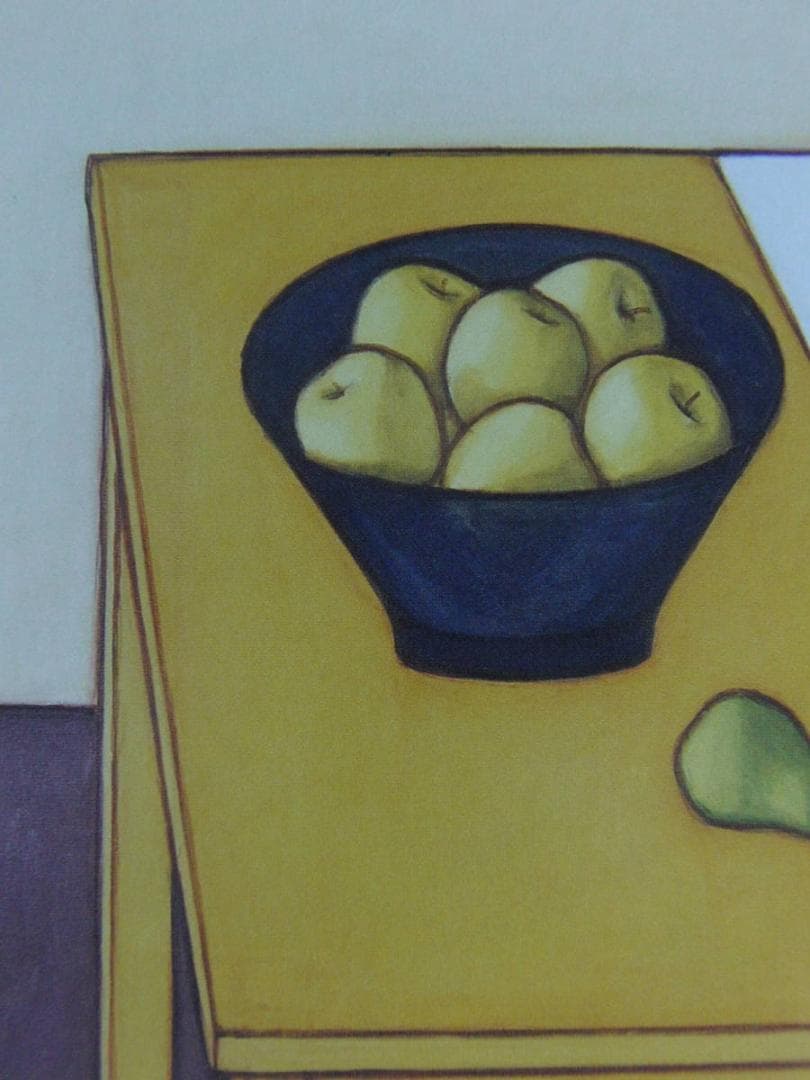 笠井誠一、【ボトルのある卓上静物】、希少な額装用画集より