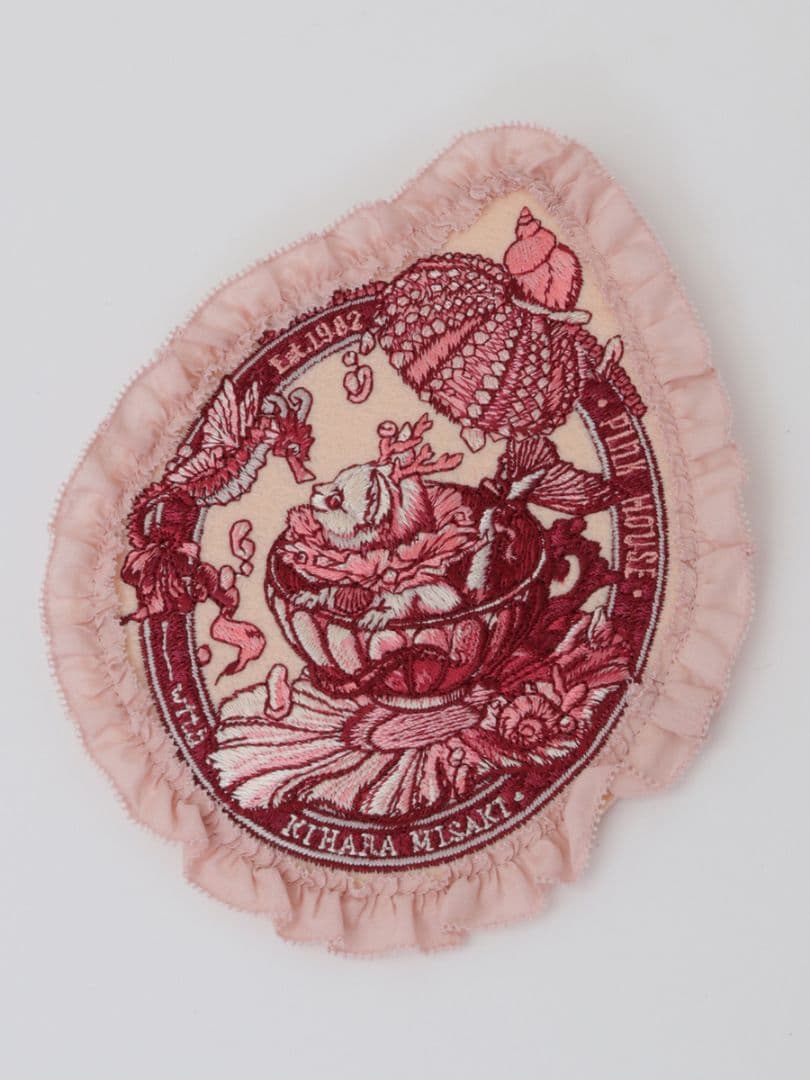 ピンクハウス　ワッペン　ブローチ　刺繍　コサージュ　ピコフリル