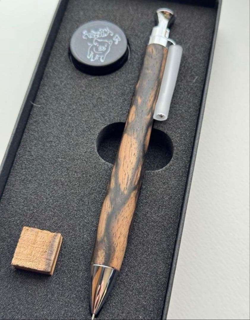 こぶた工房　極上　黒柿孔雀杢　シャープペンシル0.5ミリ　新品未使用