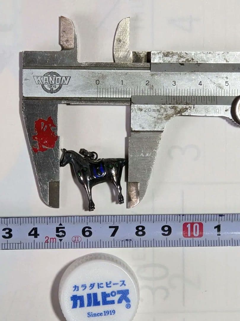 ♦刻印975 極小銀細工 馬 ペンダント 西洋 中国七宝焼？象嵌 珍物 骨董品