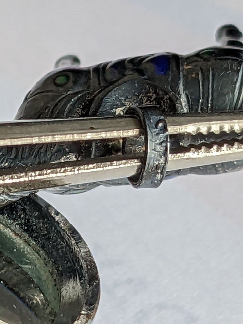 ♦刻印975 極小銀細工 馬 ペンダント 西洋 中国七宝焼？象嵌 珍物 骨董品