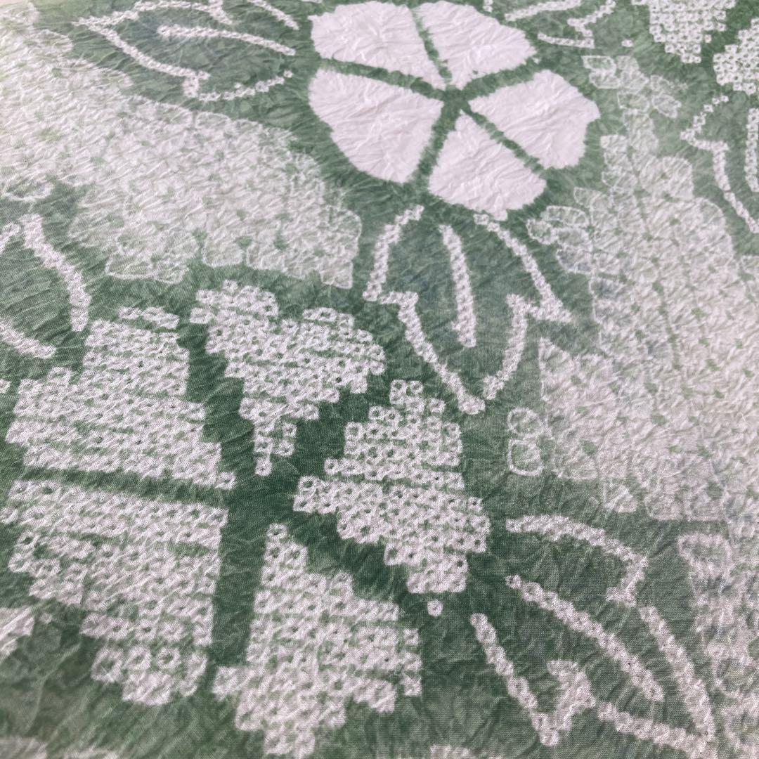 有松鳴海絞り　浴衣　反物　アサガオ　湯のし済み　No.3-260