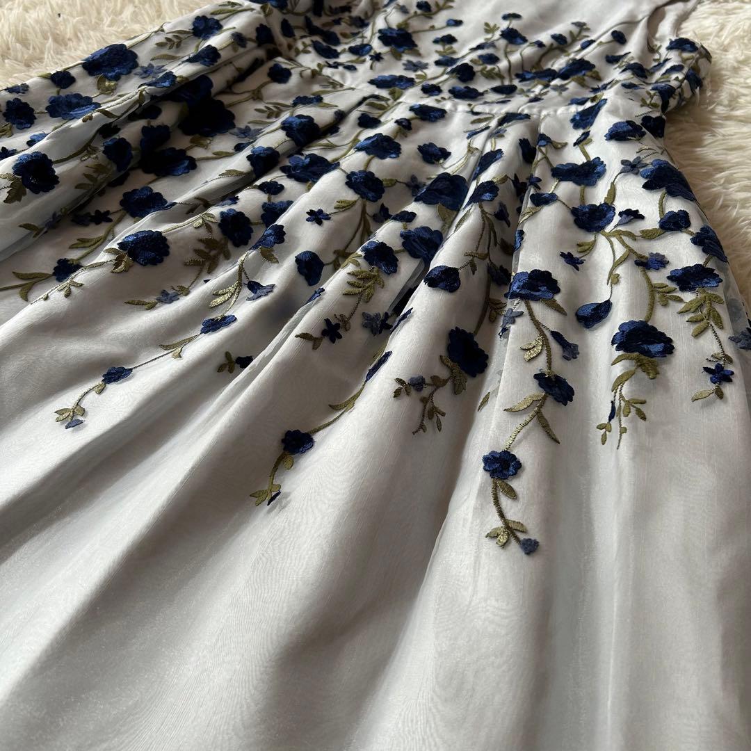 ♦︎レリアンネミカ　花柄刺繍ドレス フレア　ノースリーブワンピース大きいサイズ13