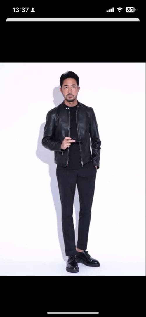 エンメティEMMETI レアブラックブラウンレザーシングルライダースジャケット