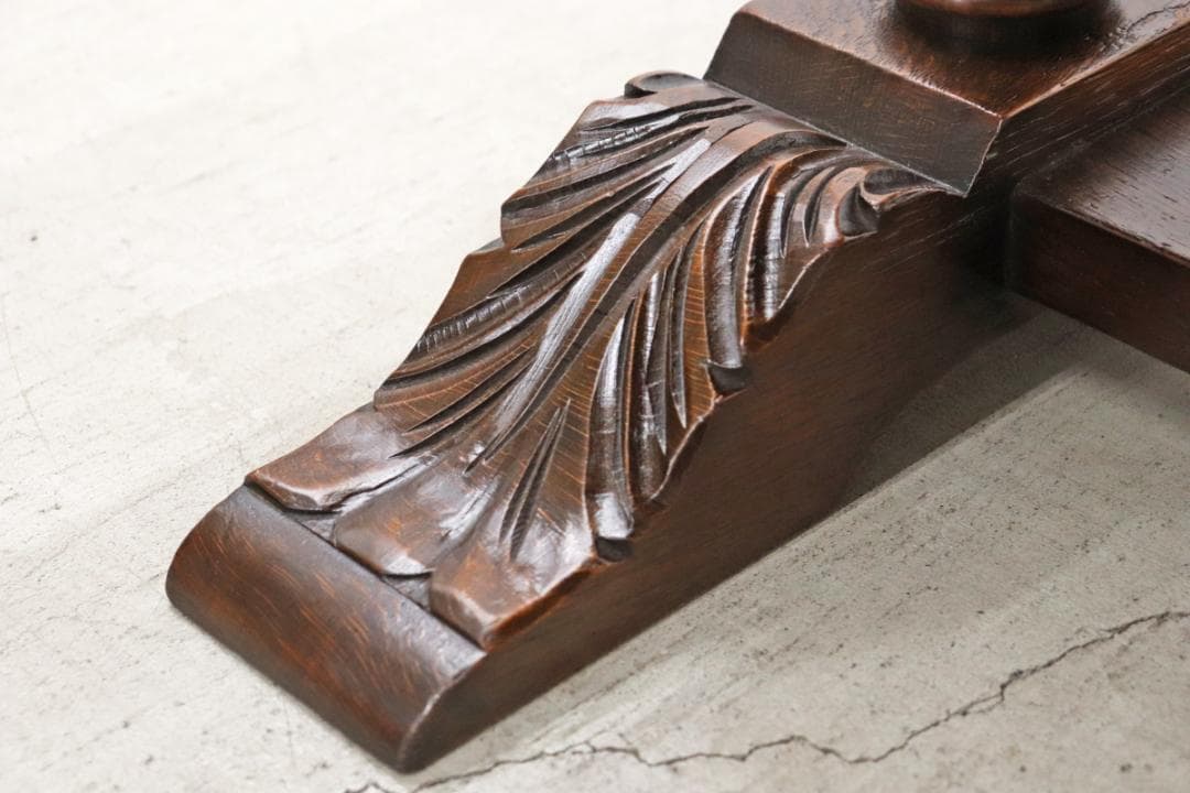 英国 イギリス ヴィンテージ オーク材 本革 センターテーブル クラシカル