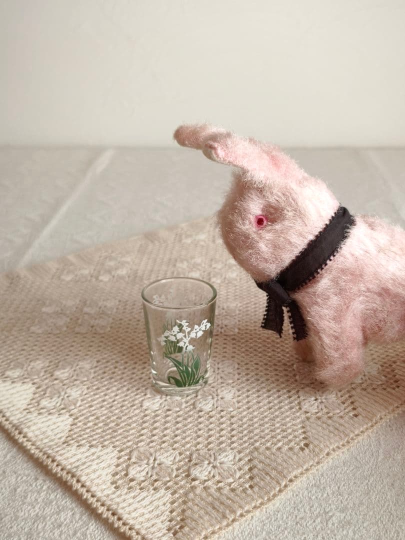 * vintage rabbit ୨୧ フォルムの可愛い ピンクの ウサちゃん