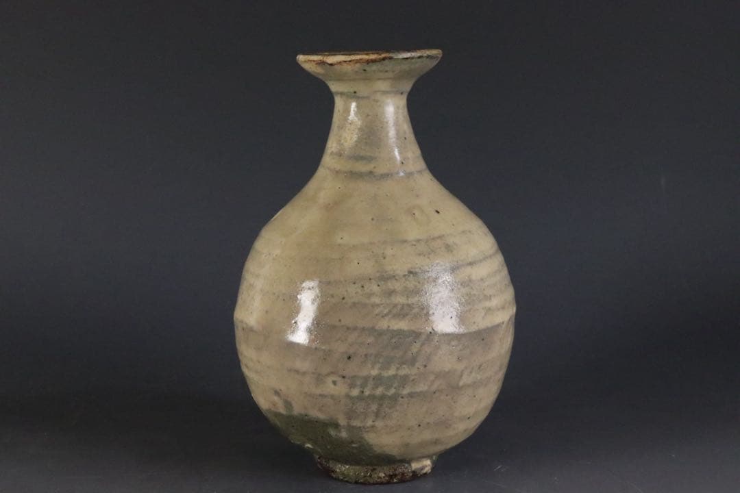 本物保証 北大路魯山人 鶏龍山土 粉吹手徳利 黒田陶々庵識箱