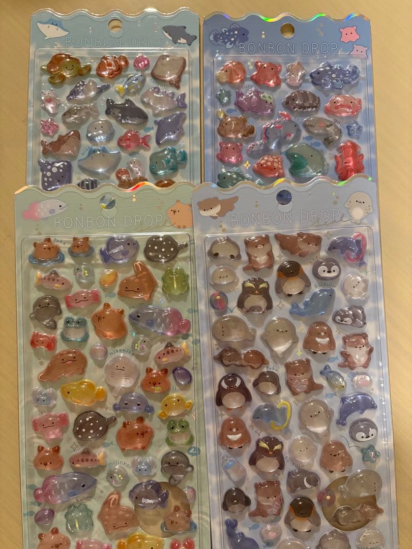 ボンボンドロップシール　水族館　4種