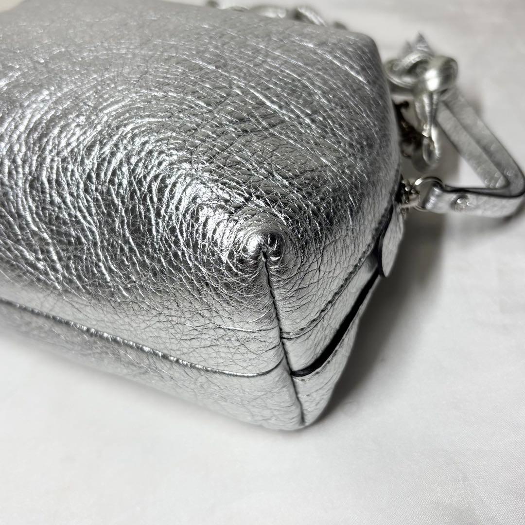 【美品】　ジャンニキアリーニ　アリファS ショルダーバッグ　2way シルバー