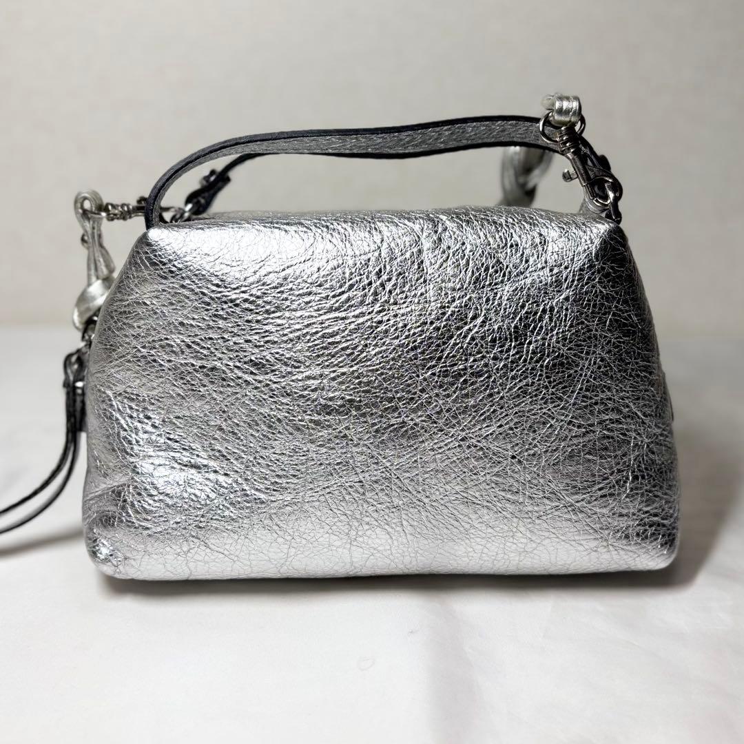 【美品】　ジャンニキアリーニ　アリファS ショルダーバッグ　2way シルバー