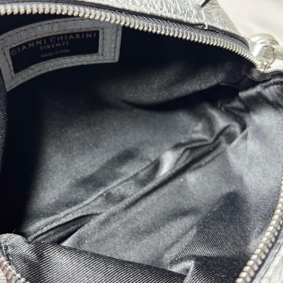 【美品】　ジャンニキアリーニ　アリファS ショルダーバッグ　2way シルバー