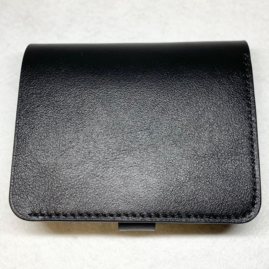 新品未使用 日本製 スタンダードサプライ 折り財布 レザー ブラック 付属品つき