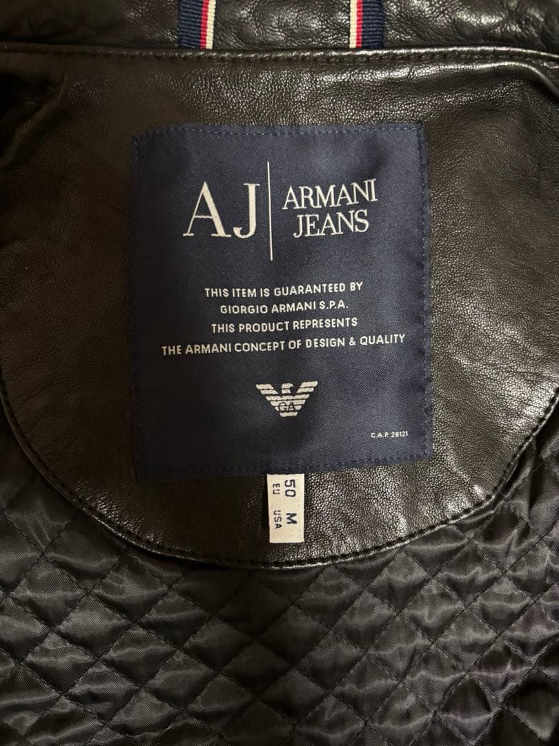 ARMANI JEANS ブラック レザージャケット M