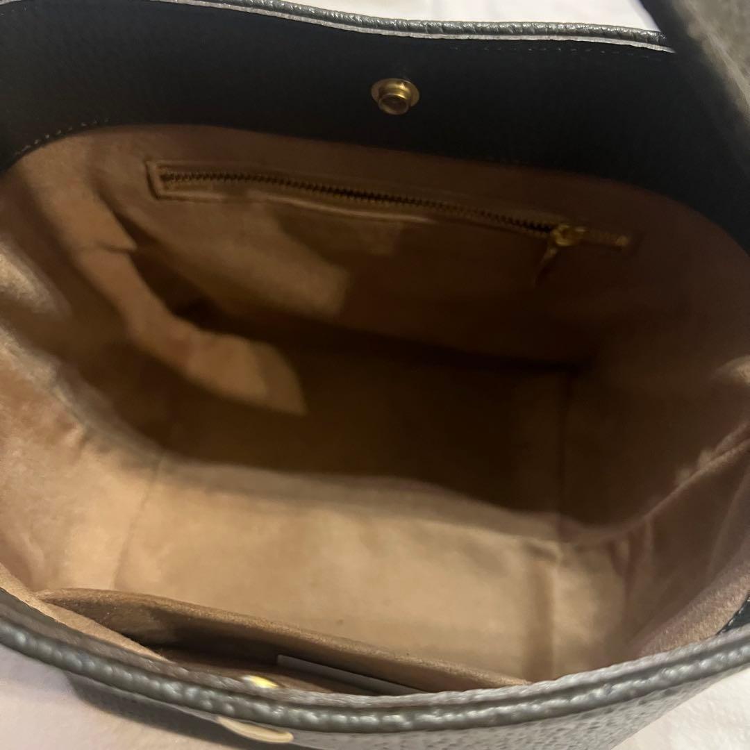 値下げ_美品_Chilli カーキ色 レザーハンドバッグ