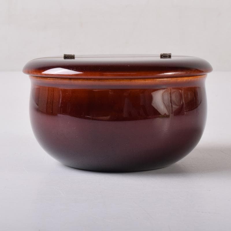 茶道具　輪島塗　久世宗春作　溜塗　老松茶入　共箱　V　7487