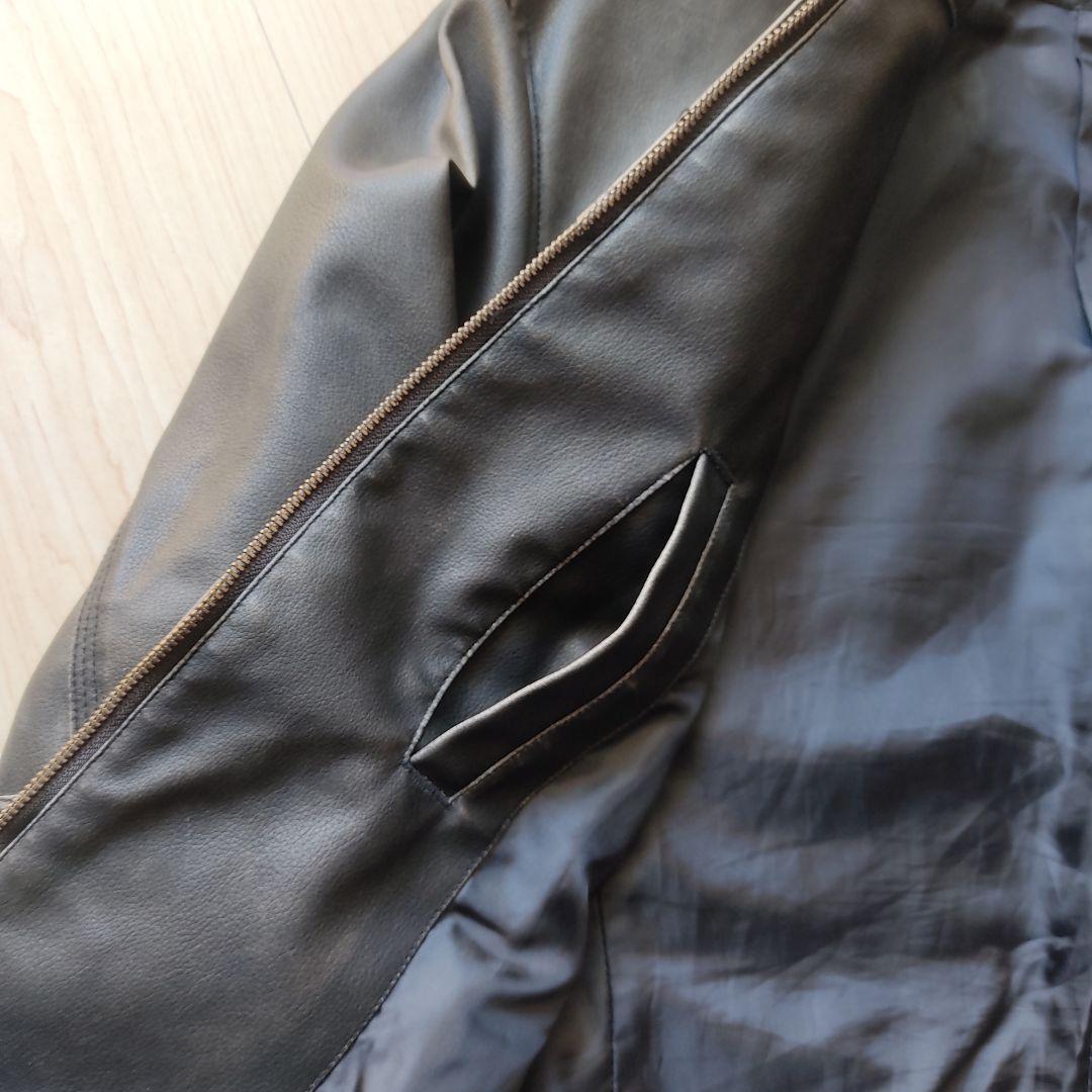 【希少レア】Y2K クロス スタッズ レザー ジャケット フェード 黒 茶色