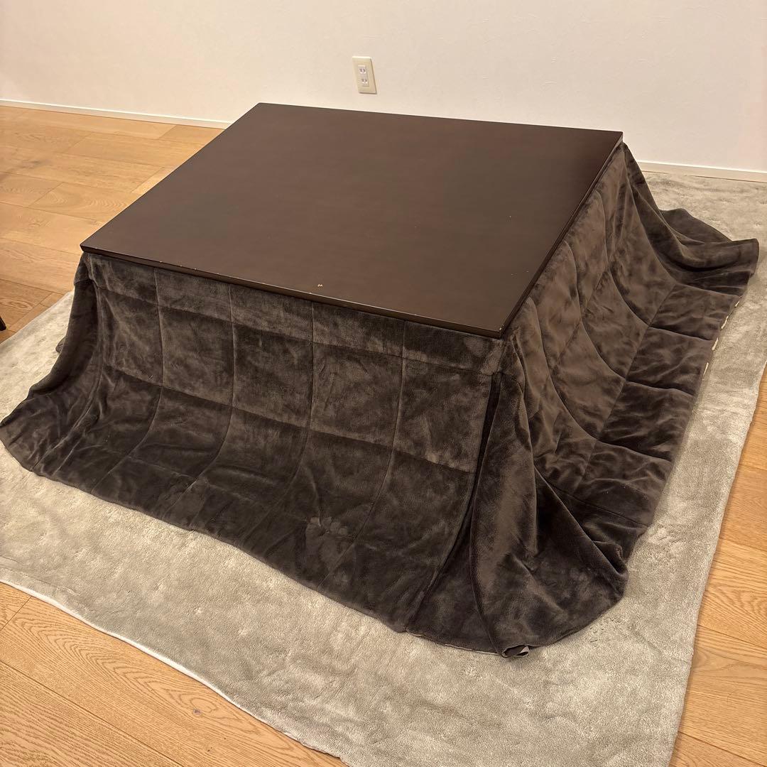 【無印良品】こたつ・ダイニングローテーブル★こたつ布団・カーペット付き3点セット