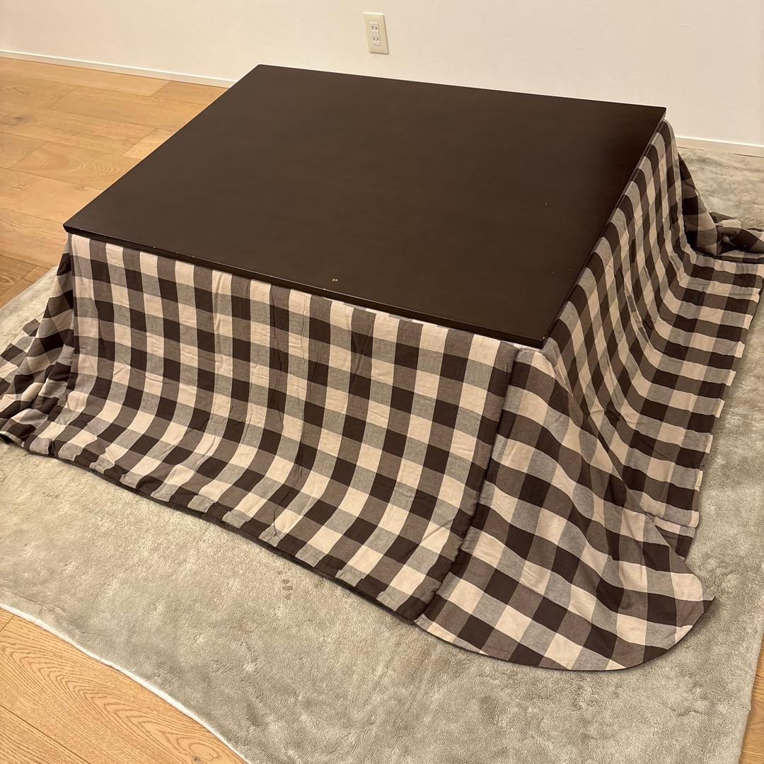 【無印良品】こたつ・ダイニングローテーブル★こたつ布団・カーペット付き3点セット