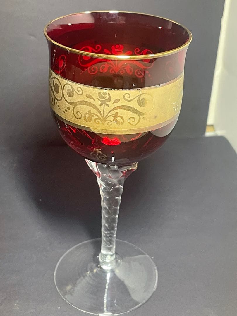 ラグーナムラノ　24k金彩　高級ベネチアングラス　４客セット