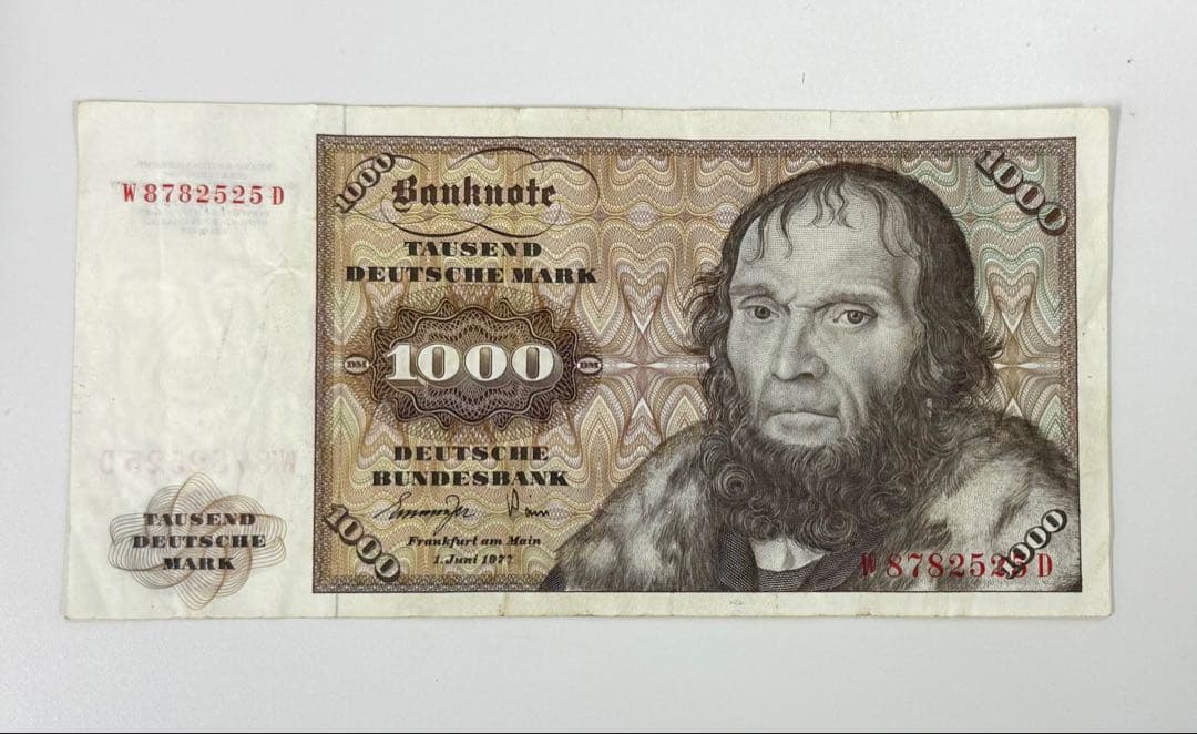 1977年　ドイツ 1000 マーク　旧紙幣