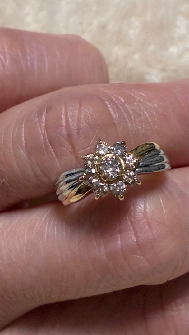 k18 pt900 ダイヤモンドリング