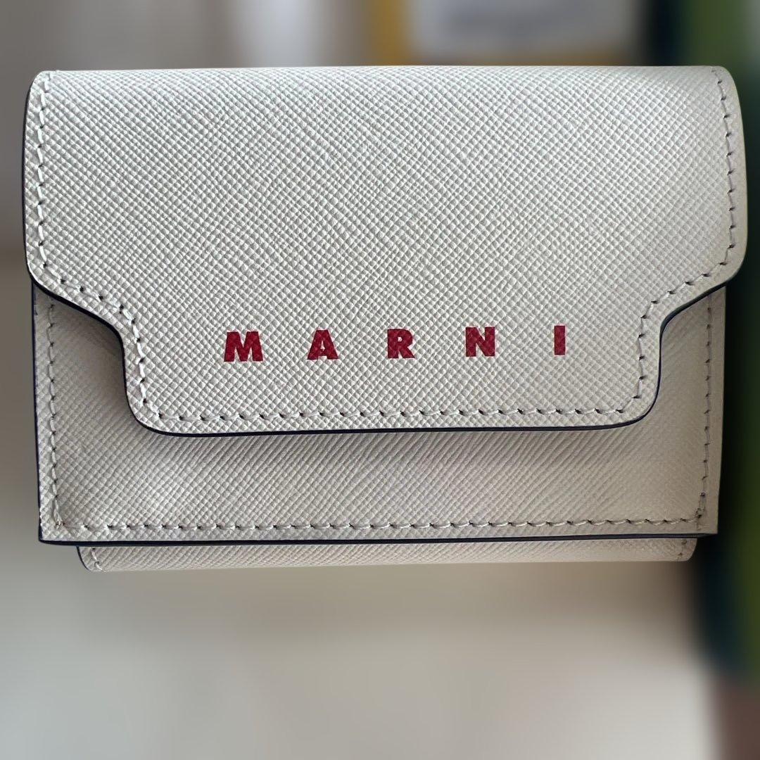 新品未使用 MARNI アイボリー 三つ折り財布