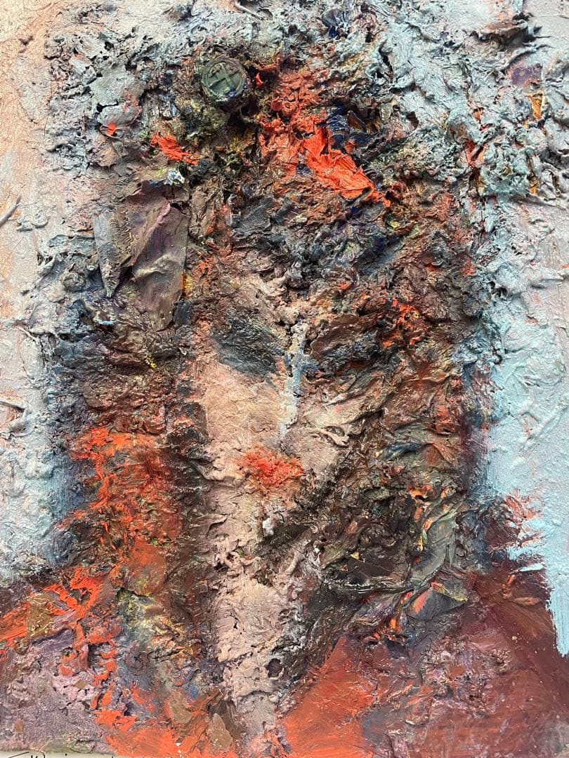 抽象画 金色フレーム付き